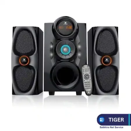 Xtreme TIGER 2:1 Wireless Bluetooth Speaker system with subwoofer, satellite speakers, and remote.