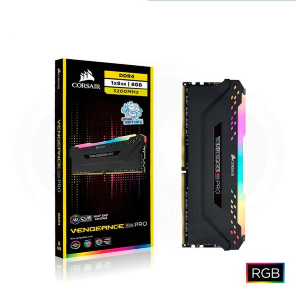 Corsair Vengeance RGB Pro 8GB DDR4 3200MHz Black Heatsink Desktop RAM